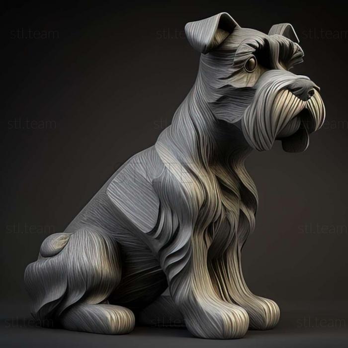 3D model Zwergschnauzer dog (STL)